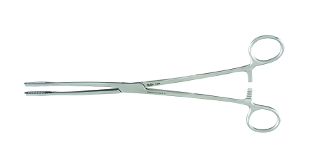 Forceps Sponge Miltex® Fletcher 9-1/2 Inch Length OR Grade German Stainless Steel NonSterile Ratchet Lock Finger Ring Handle Straight Serrated Tip by Integra York PA, Inc. (Miltex)  ID 7-630